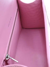 Balenciaga Hourglass Pink Crocodile Embossed Leather Top Handle Bag Eb1026pxzsa