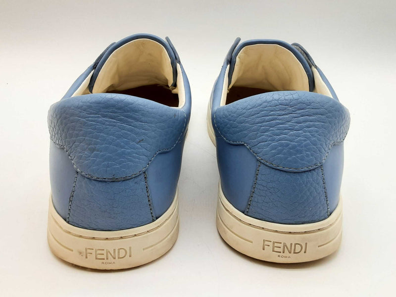 Fendi 8e6852 Vitello Rockoclick Blue Leather Slip Ons Size Eu 39 Do1124lxzde