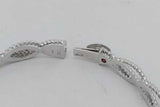 0.51cttw Diamond Hinged Bangle Bracelet 14k White Gold 12.7 Grams Eb0926llxzsa