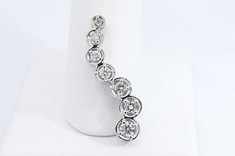 Approx. 0.52ctw Diamond Journey Pendant In 14k White Gold 3.5 Grams Eb1124wxzdu
