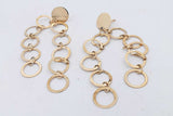 14k Yellow Gold Circular Links Drop Stud Earrings 3.2 Grams Eb0826lixsa