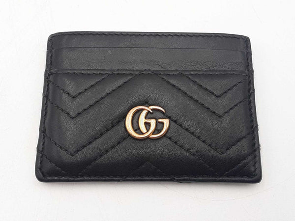 Gucci Marmont Black Leather Card Case Sd0925lzxsa
