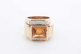 Orange Gemstone & Diamond Ring In 14k Yellow Gold 18.4 Grams Size 5 Eb0726lxorsa