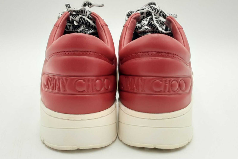 Jimmy Choo Hawaii Low Top Red Leather Sneakers Size 39 Eb0123oxzsa