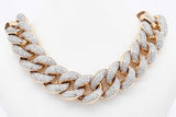 Diamond Cuban Link Chain Necklace 14k Yellow Gold 80.4g 15.5 Inch Eb0825wxxzsa