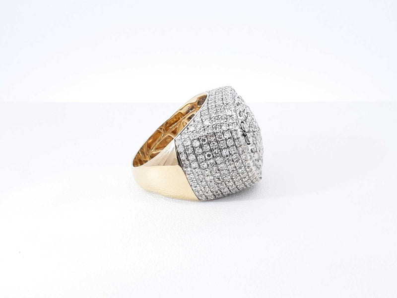 3.28 Cttw Diamond &14k Yellow Gold Pavé Dome Ring 12 Grams Size 9.5 Fw0925icrdu