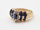 Sapphires 10k Yellow Gold 3.3g Ring Size 7 Do0626orrde