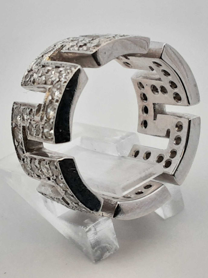 4.32 Cttw Diamond & Platinum Greek Key Eternity Band 14.6 Grams Size 5 Fw0625rzxdu