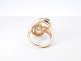 1.37 Cttw Pear-cut Diamond & 14k Yellow Gold Swirl Ring 8.2 Grams Size 5.5 Fw0526orzxdu