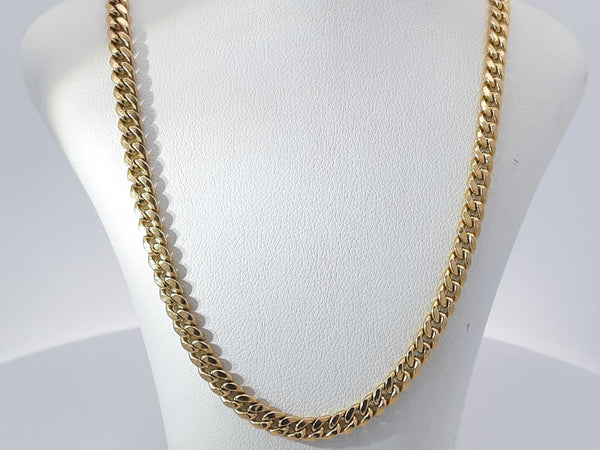 14k Yellow Gold 9.8 Grams Cuban Link Chain 24 Inches Aa0825wzxsa