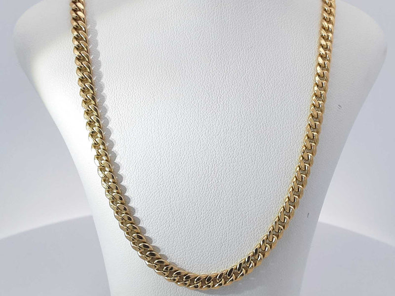 14k Yellow Gold 9.8 Grams Cuban Link Chain 24 Inches Aa0825wzxsa
