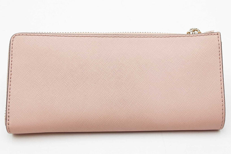 Michael Kors Jet Set Travel Pink Saffiano Leather Quarter Zip Wallet Eb0125wxdu