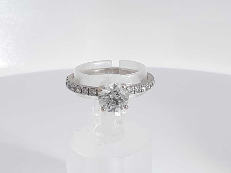1.18 Cttw Diamond 14k White Gold Ring 2.4 Grams Size 6.5 Aa0225lcxzsa