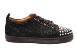 Christian Louboutin  Black Glitter Louis Junior Spikes Size 43 Eb0326lorde