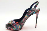 Christian Louboutin Hot Chick Sling Alta Starlight Heels Size 38.5 Eb1025lxzsa