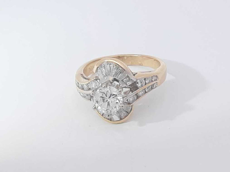 1.71 Cttw Diamond 18k Yellow Gold Ring 5.4 Grams Size 6.5 Aa0725lizxsa