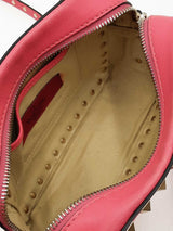 Valentino Rockstud Camera Crossbody Bag In Fuschia Leather Fw0625ozxdu