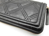 Tory Burch Flemming Black Leather Zip Continental Wallet Do0825prde