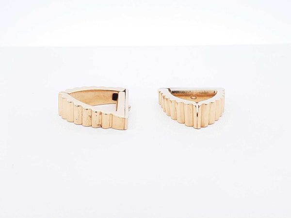 Cartier 18k Yellow Gold Retro Fluted Cuff Links 16.5 Grams Fw0925lrxzdu