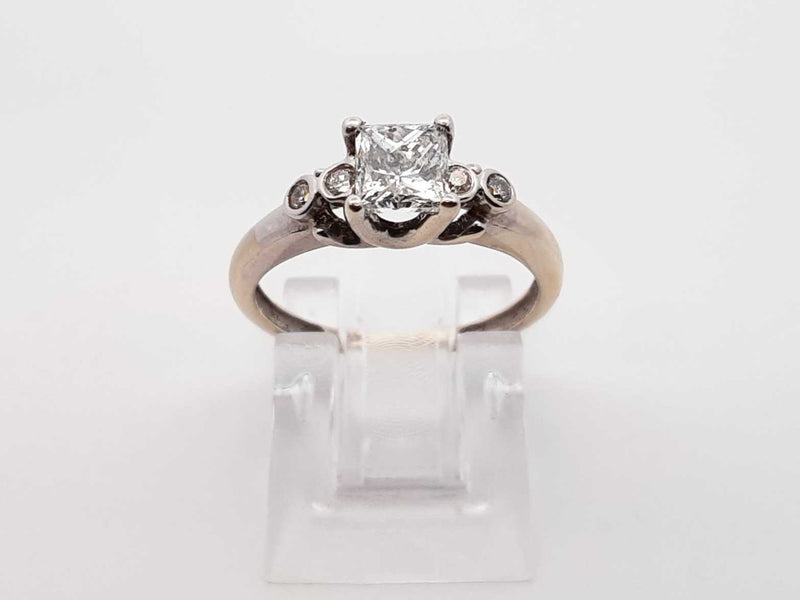 0.78 Cttw Diamond & 10k White Gold Ring With Cert 1.9 Gram Size 5 Fw1124pxzdu