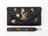 Louis Vuitton Love Lock New Wave Black Leather Long Wallet Fw0625wzxdu