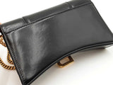 Balenciaga 2022 Hourglass Wallet With Chain In Black Leather Fw0o725pzxdu
