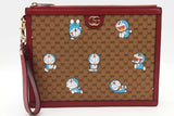 Gucci X Doraemon Gg Supreme Canvas Wristlet Pouch Eb0826pxzsa
