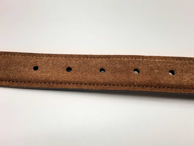 Gucci Blondie Brass Interlocking G Brown Suede Belt Size 70/28 Do0724lxzde