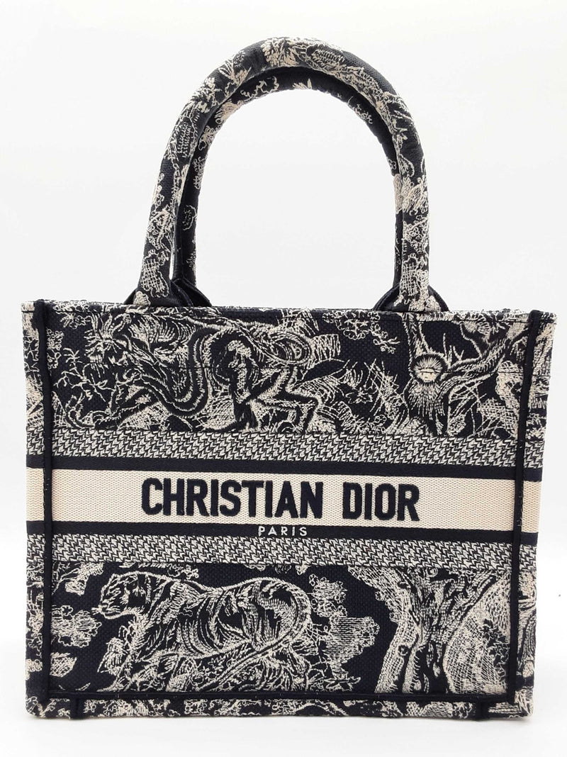 Christian Dior Toile De Jouy Blue Ecru Canvas Small Book Tote Do1025lxzxde