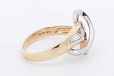 Diamond & Mother Of Pearl Inlay 14k Yellow & White Gold Ring 5.6 Grams Size 7.5 Eb0126oxzsa