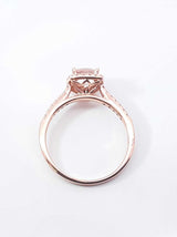 Morganite & Diamond Halo Engagement Ring In 10k Rose Gold 2.6 Grams Size 8.25 Fw0426lcrdu