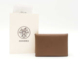 Hermes Calvi Card Holder In Etoupe Epsom Leather Fw1225oxzdu
