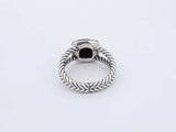 David Yurman Onyx, Diamond & Sterling Silver Petite Albion Ring 5.3 Grams Size 6.25 Fw0525oxzdu