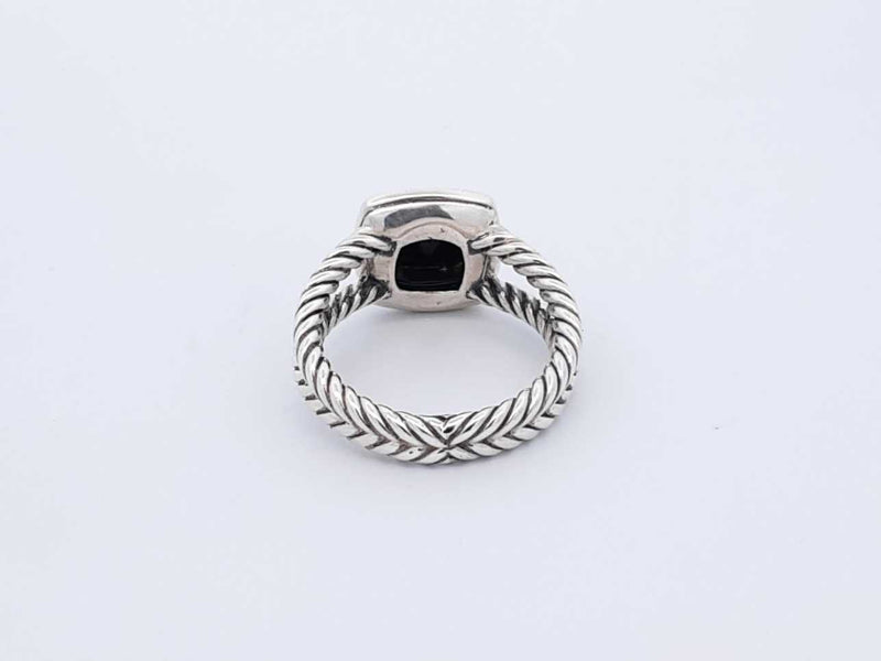 David Yurman Onyx, Diamond & Sterling Silver Petite Albion Ring 5.3 Grams Size 6.25 Fw0525oxzdu