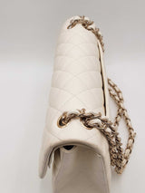 Chanel White Caviar Quilted Leather Double Flap Shoulder Bag Eb0126prxzsa