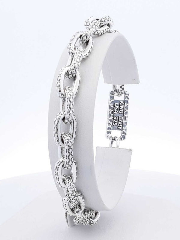 King Baby Sterling Silver Oval Link Bracelet 31.9 Grams 7 Inch Fw0425ixdu