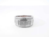 1.83 Cttw Diamond & 14k White Gold Multi-row Ring 9.2 Grams Size 11 Fw0926irxdu