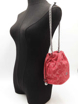 Coach Faye Mini Drawstring Bag In True Red Signature Denim Fw0726wxdu
