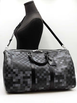 Louis Vuitton Keepall Bandoulière 50 In Damier Graphite Pixel Coated Canvas Fw0726ecrdu