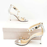 Jimmy Choo Silver Leather Studded Sandals Hs0524rxsa