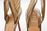 Christian Louboutin Gold Metallic Samotresse Wing Heels Size 39 Eb0726crde