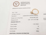 1.05 Carats Round Lab Grown Diamond 14k Yg 2.72g Ring Size 6.75 Do0326cirde