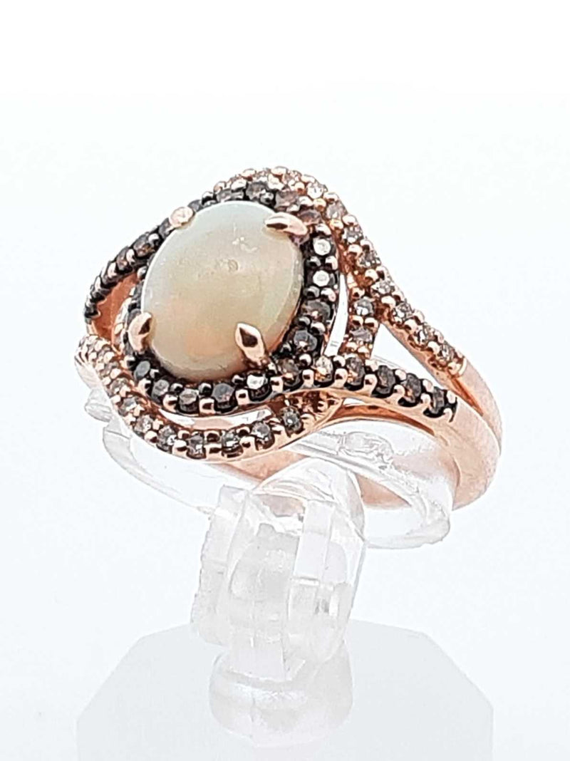 Le Vian Opal & Diamond 14k Strawberry Gold Ring 5.1 Grams Size 7 Fw0225wxzdu