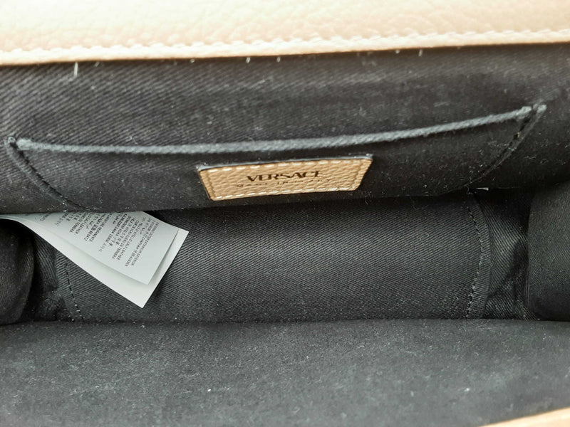 Versace Virtus Beige Leather Shoulder Bag Sd0525wlrsa