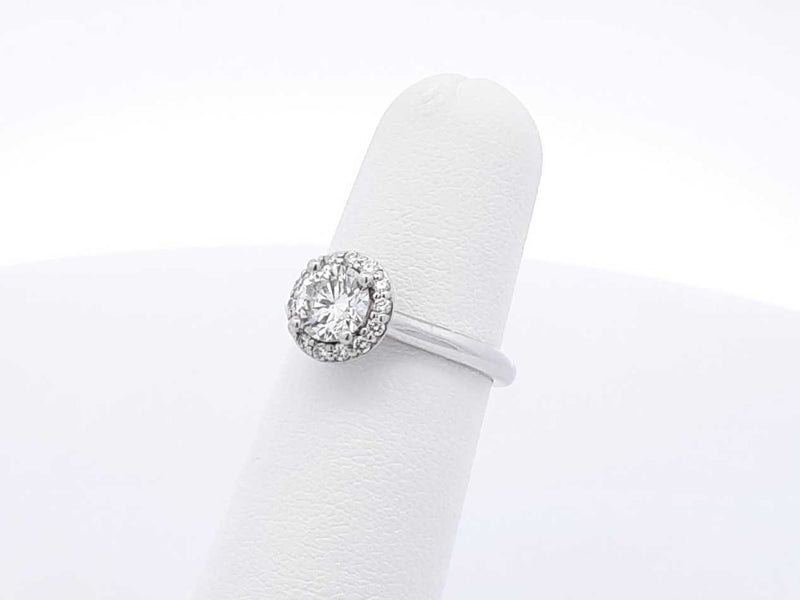 0.80 Cttw Diamond & 95% Platinum Halo Ring 4.9 Grams Size 5 Fw0625cxzdu