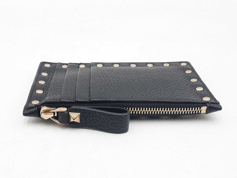 Valentino Rockstud Calfskin Zipper Top Card Holder Sd0825crsa