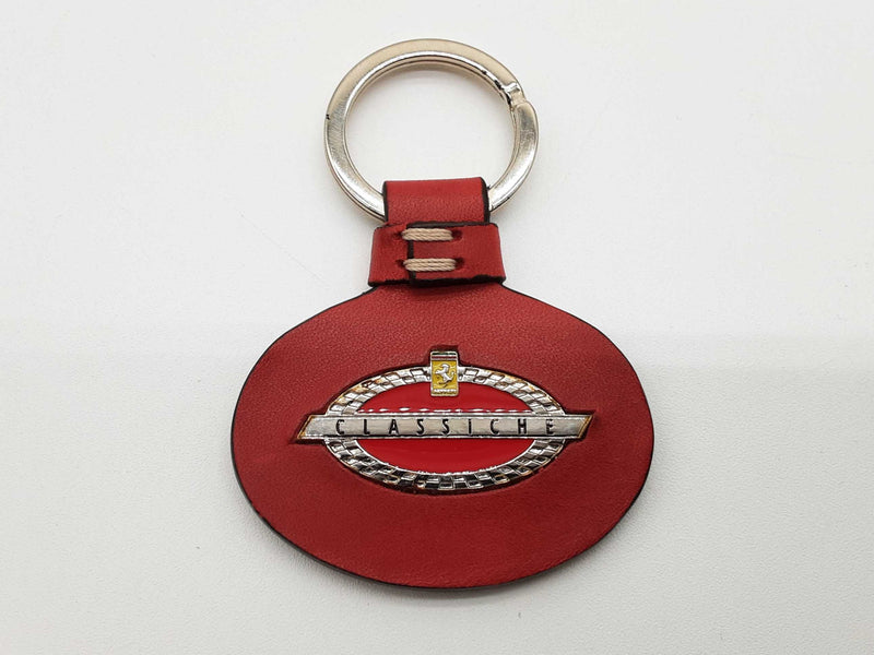 Ferrari Classiche Red Leather Keychain Do0825rxde