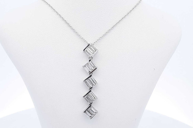 0.96ctw Lab Grown Diamond Pendant Necklace Sterling Silver 3.7g 19 In Eb0325epsa