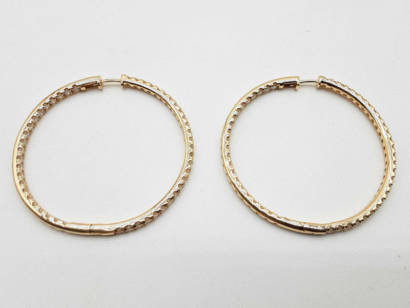 5.00 Ctw Lab Grown Diamonds 14k Yellow Gold 17.2g Hoop Earrings Do0225lroxde