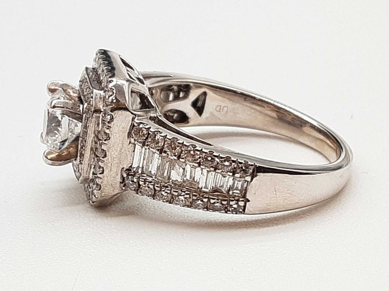 2.0 Cttw Diamonds 14k White Gold 6.9g Ring Size 7 Do1224lexzde